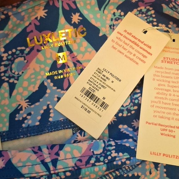 Lilly Pulitzer Leggings-High Rise Barton Blue Star Gazing NWT Medium - Picture 8 of 14